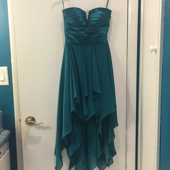 Turquoise High-Low Dress - Picture 2 of 2